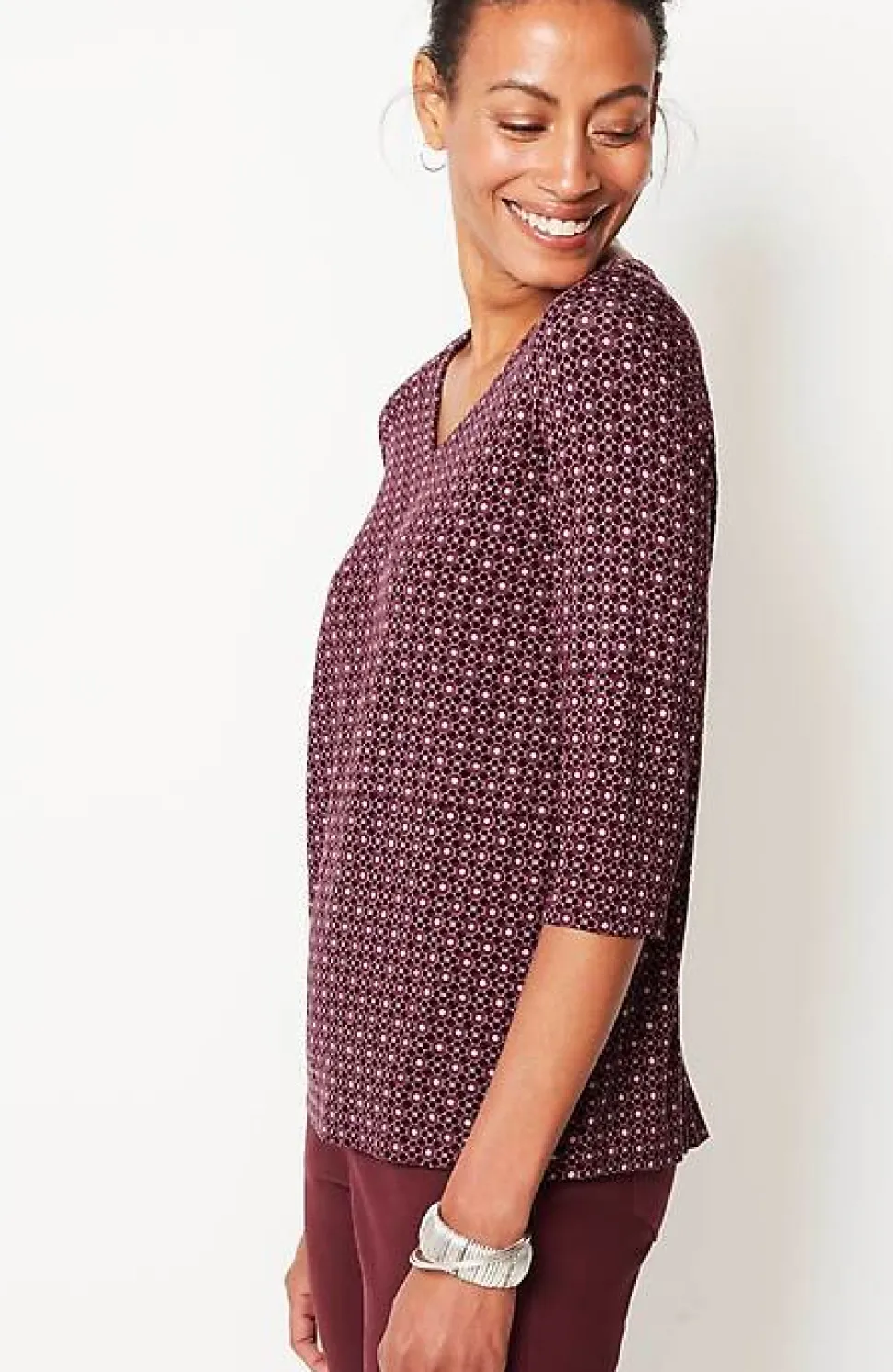 Wearever V-Neck Ballet-Sleeve Top | Jjill