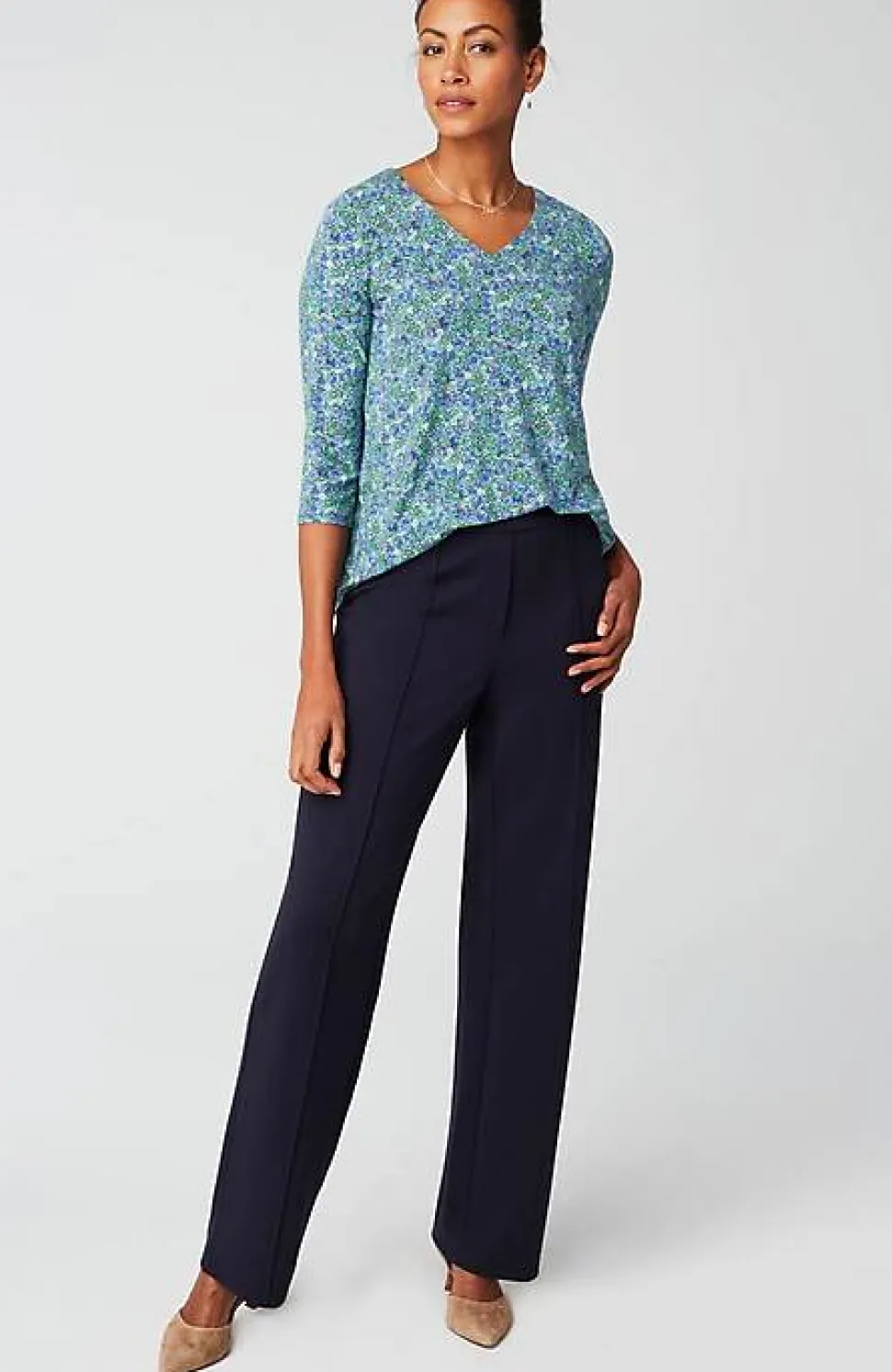 Wearever V-Neck Ballet-Sleeve Top | Jjill