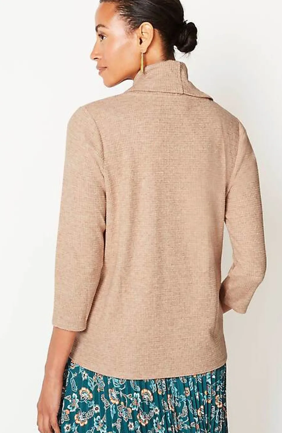 Wearever Waffle-Textured Cowl-Neck Top | Jjill