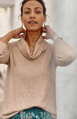 Wearever Waffle-Textured Cowl-Neck Top | Jjill