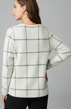 Wearever Windowpane Removable-Snood Sweater | Jjill