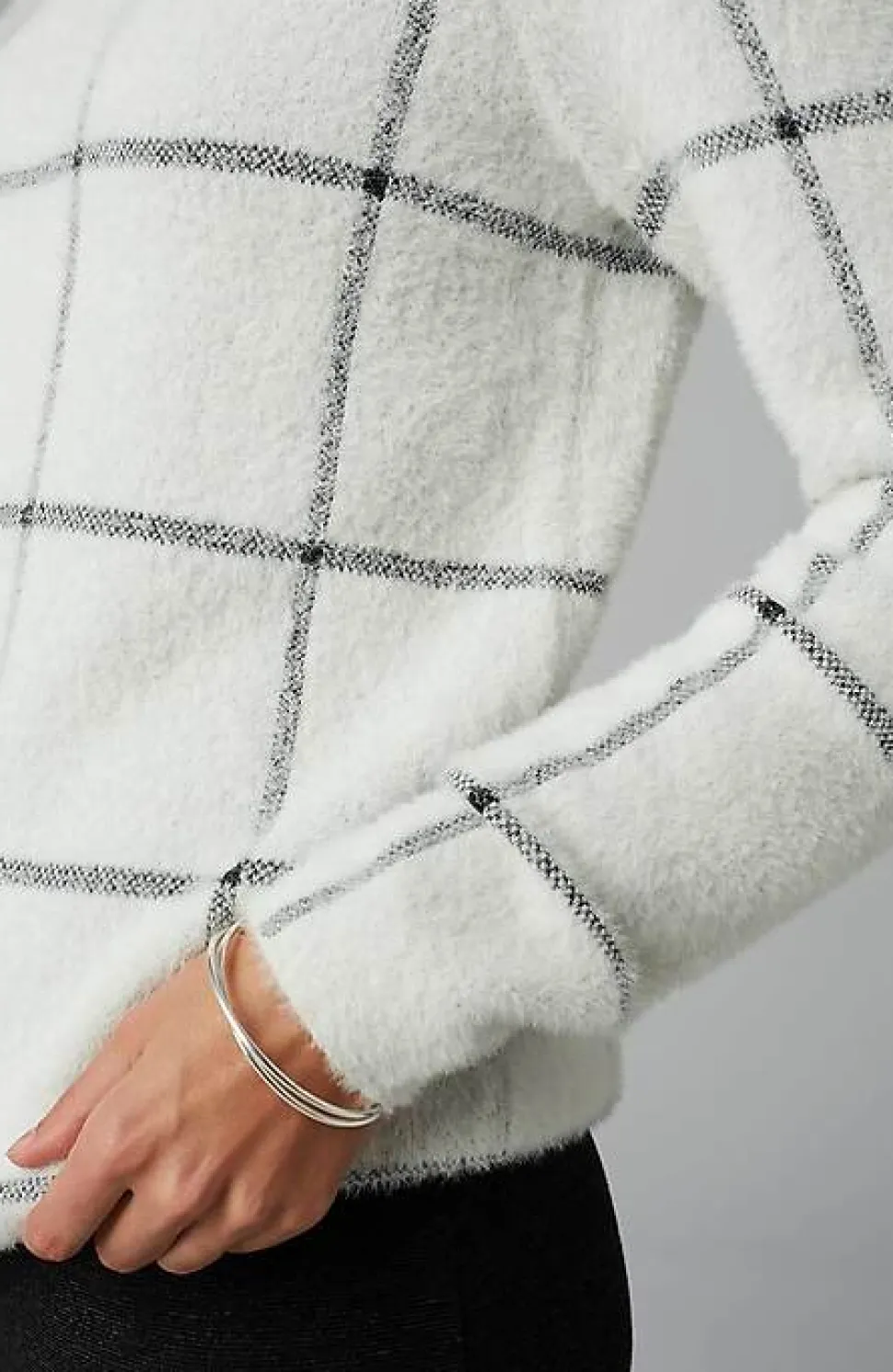 Wearever Windowpane Removable-Snood Sweater | Jjill