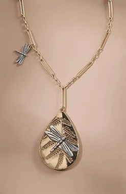 Windswept Petals Dragonfly Pendant Necklace | Jjill