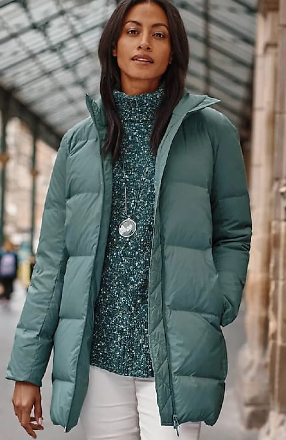 Zip-Front Down Puffer Coat | Jjill